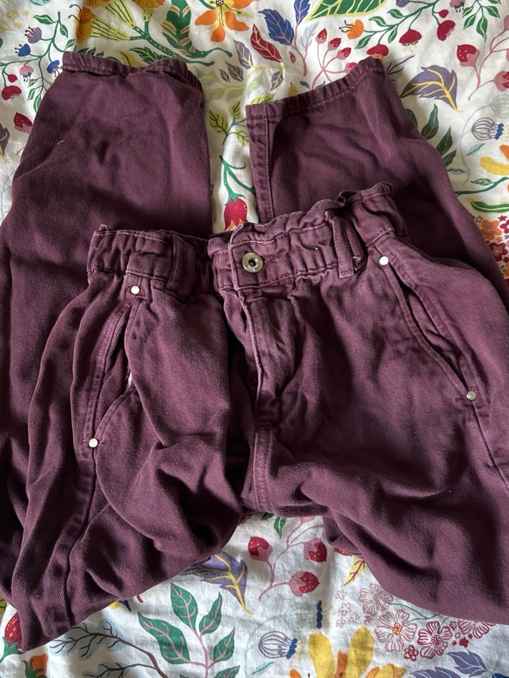 Zara Mauve Paperbag Waist Pants